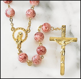 Imitation Rose Quartz Rosary